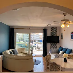 80 M2,port Rhodes D-2 Chambres, Terrasse Panoramique, Vue Sur Le Canal Principal D’empuriabrava Empuriabrava